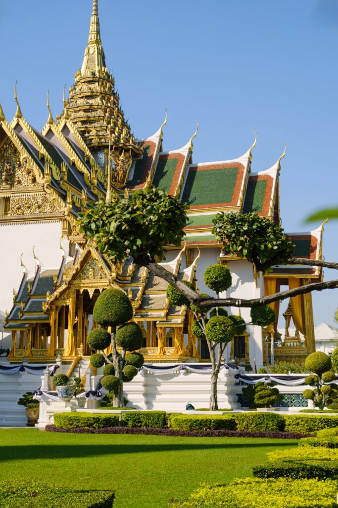 Primer plano de palacio real de Bangkok